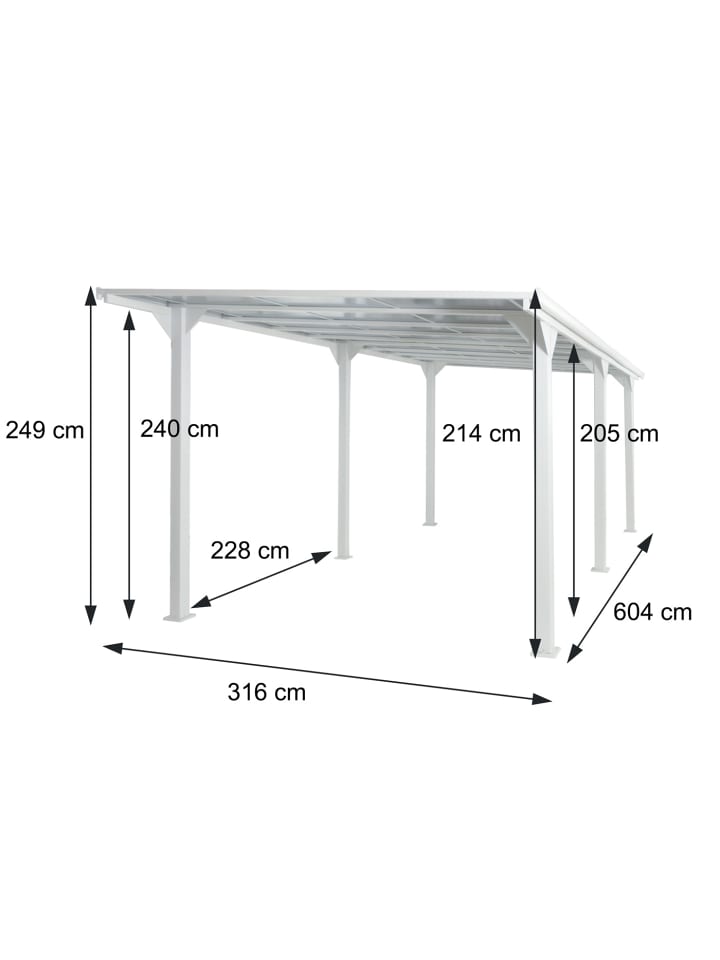 MCW Carport O2 3x6, Anthrazit günstig kaufen onesize