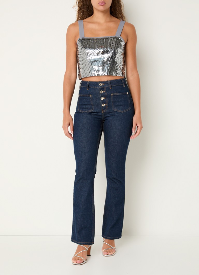 Maje Crop top with sequins