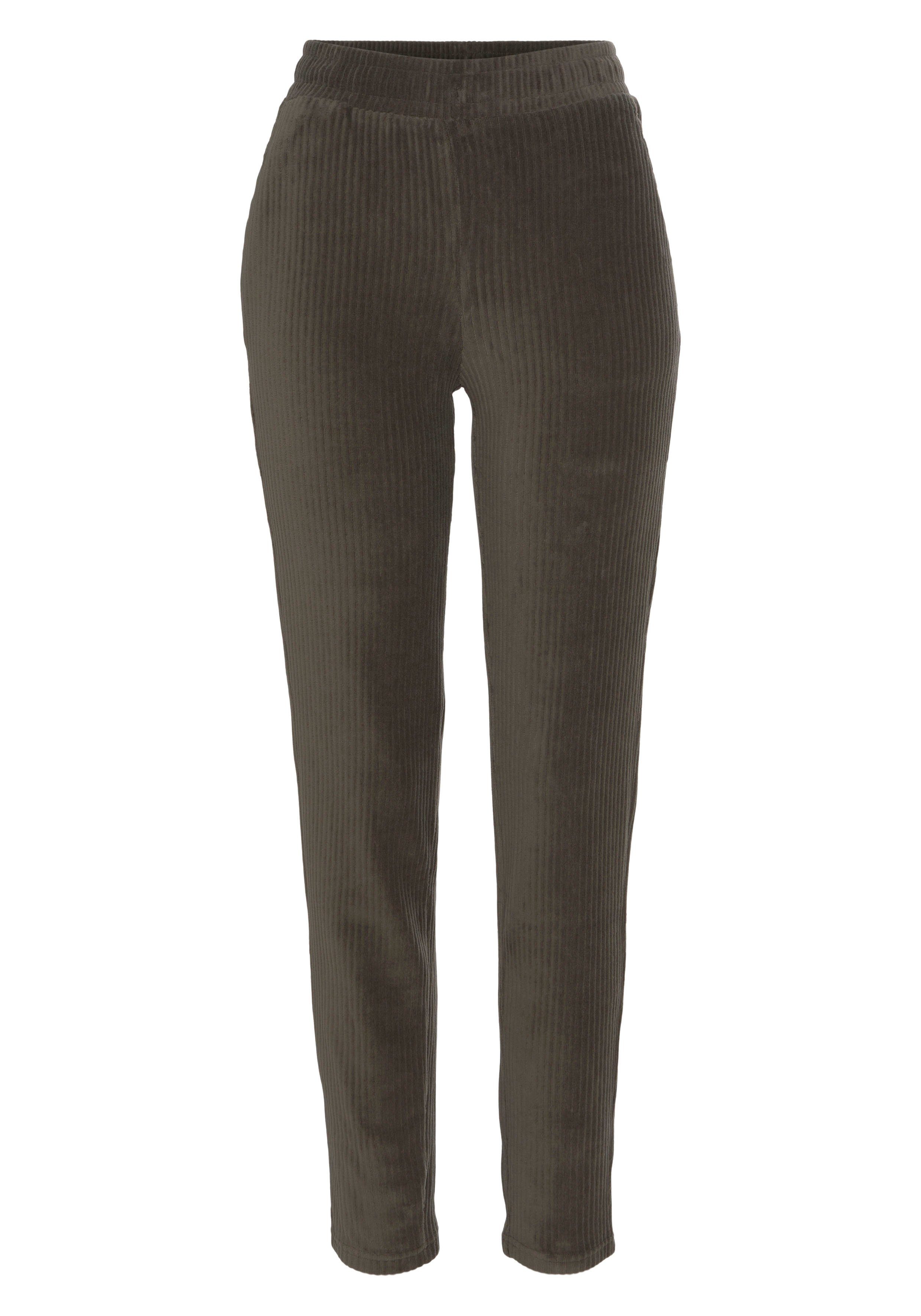 Vivance Cordschlupfhose -Loungehose mit bequemen Bündchen und breite Cord Struktur