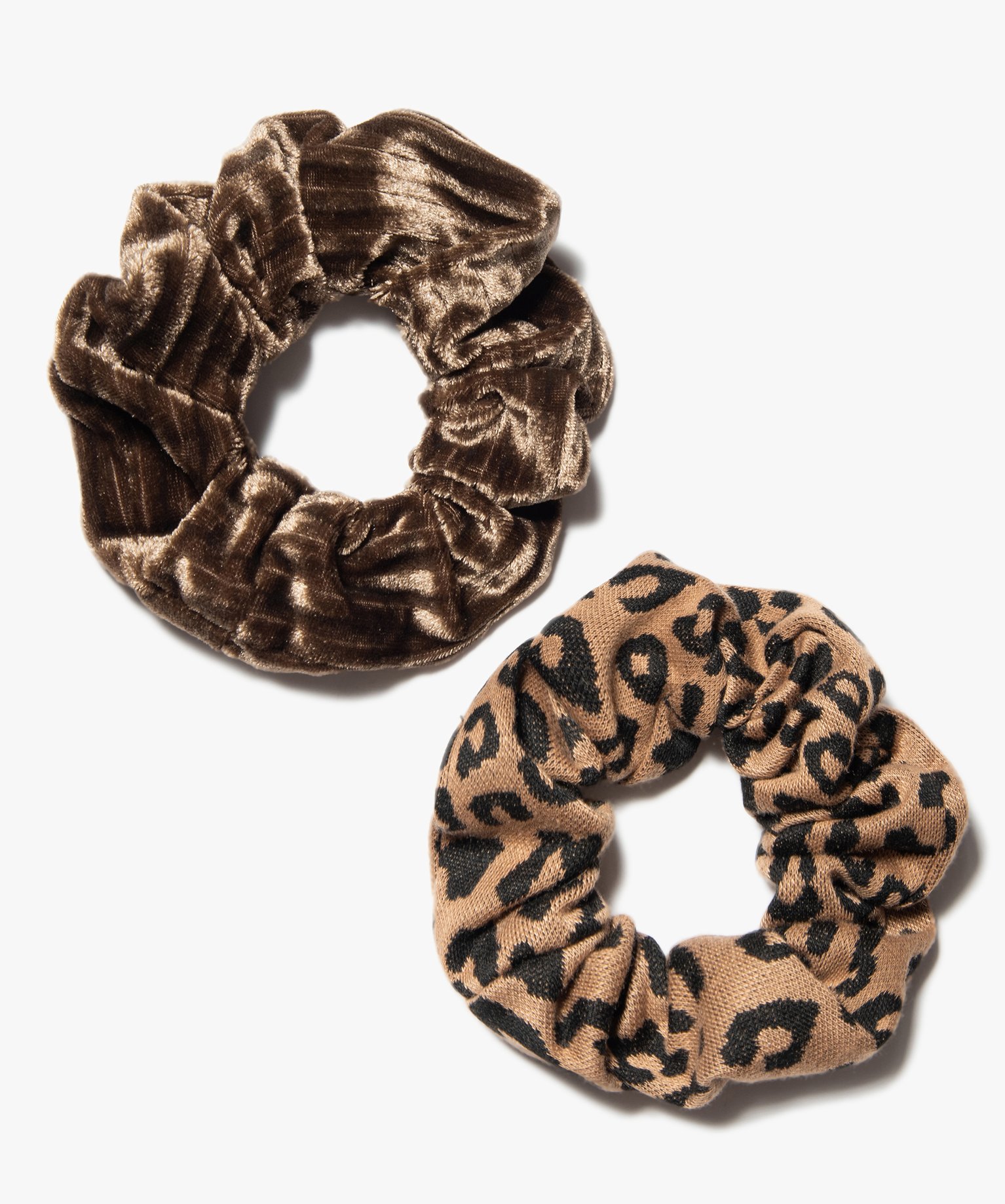 Chouchous femme imprimé léopard (lot de 2) marron | GEMO