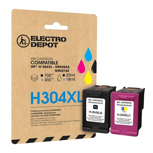 Cartuș de cerneală ELECTRO DEPOT compatibil cu HP H304 pack XL
