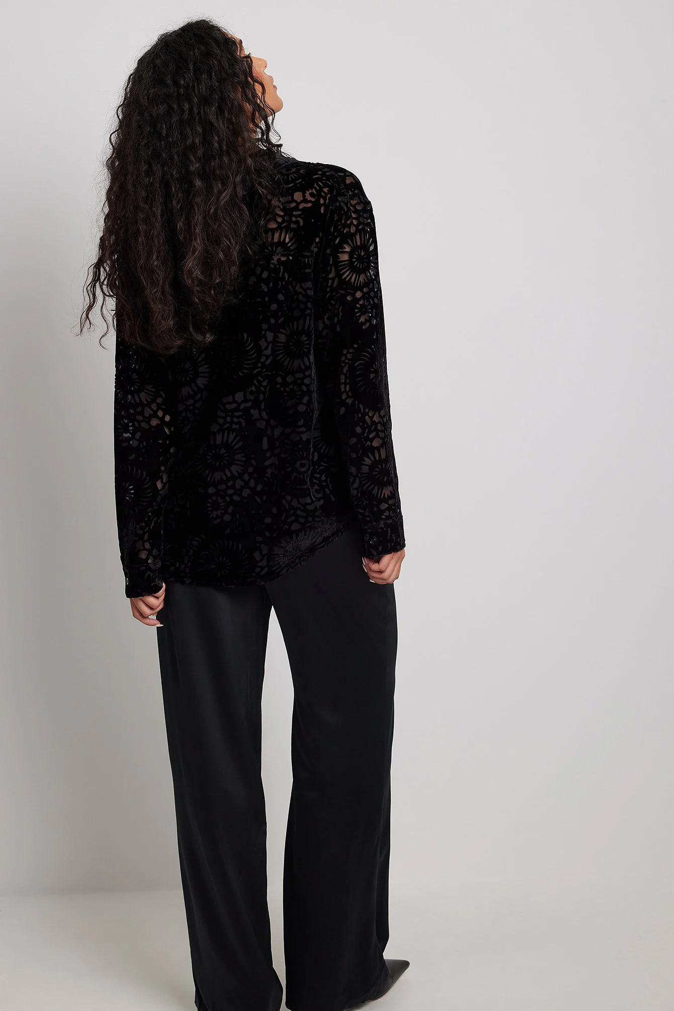 Shirt mit langen Ärmeln und Velourdetail