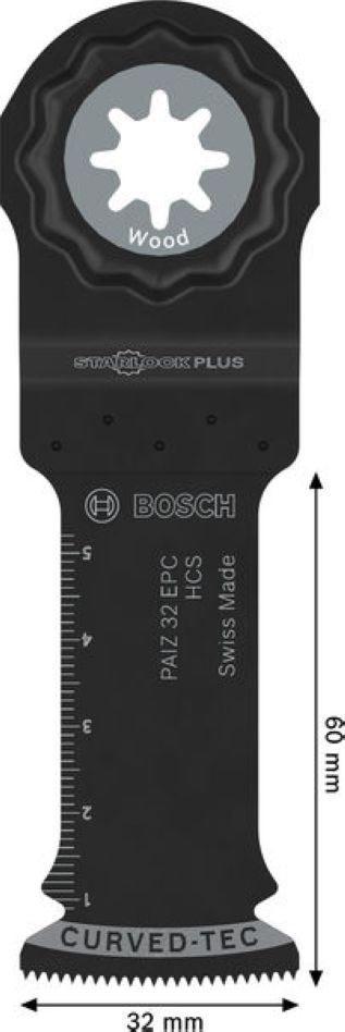 Bosch Blue Accessories 2608669278 Starlock Plus iegremdējamā zāģa asmens PAIZ 32 EPC HCS Wood Curved-Tec 32 x 60
