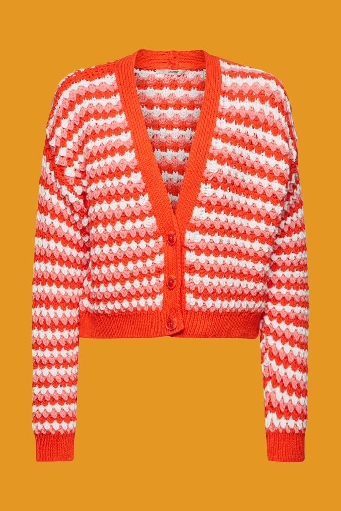 Grobstrick-Cardigan mit V-Ausschnitt