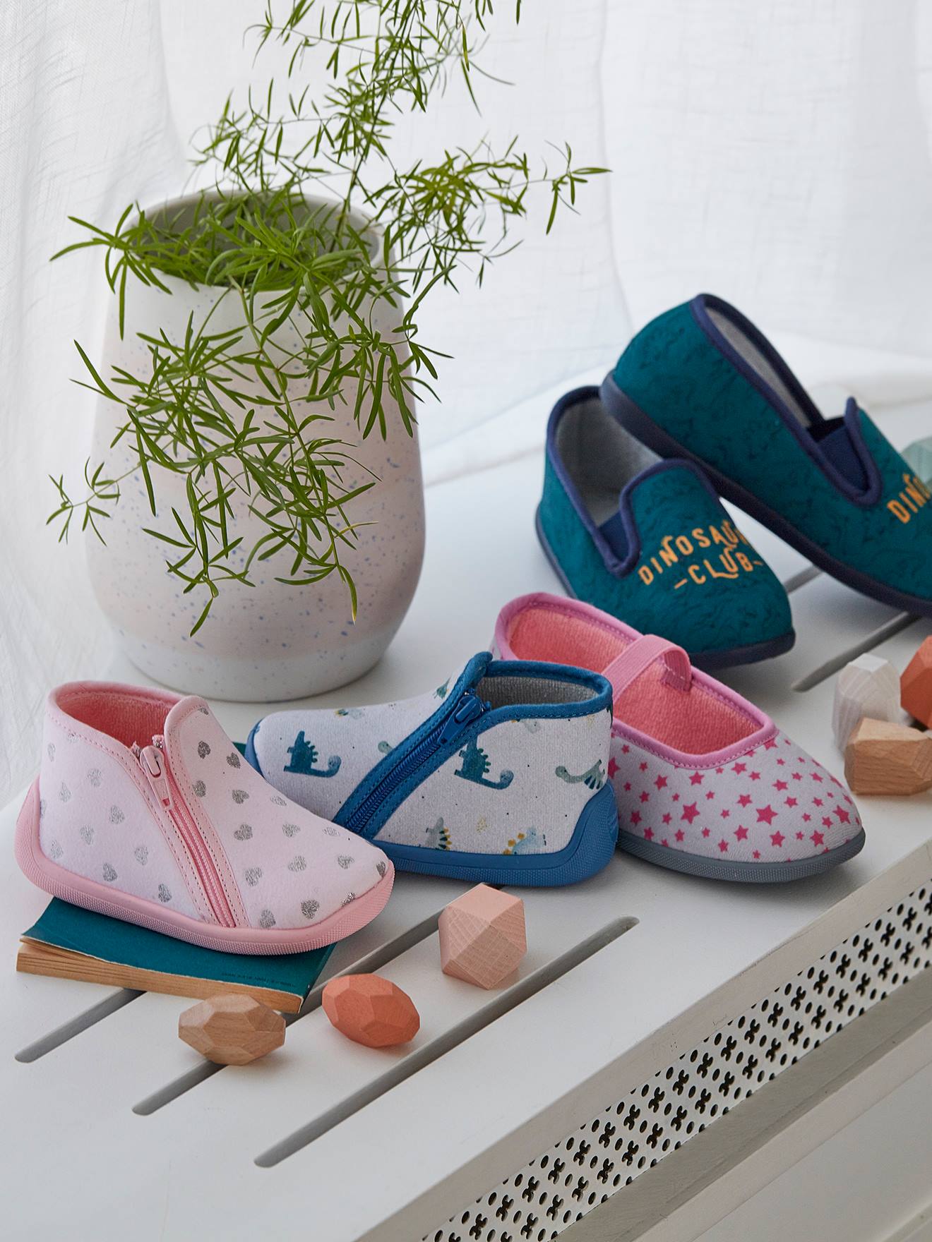Chaussons ballerines fille fabriqués en France gris imprimé