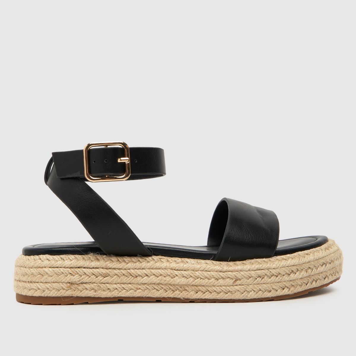 Schuh lila, alacsony espadrille szandál fekete színben