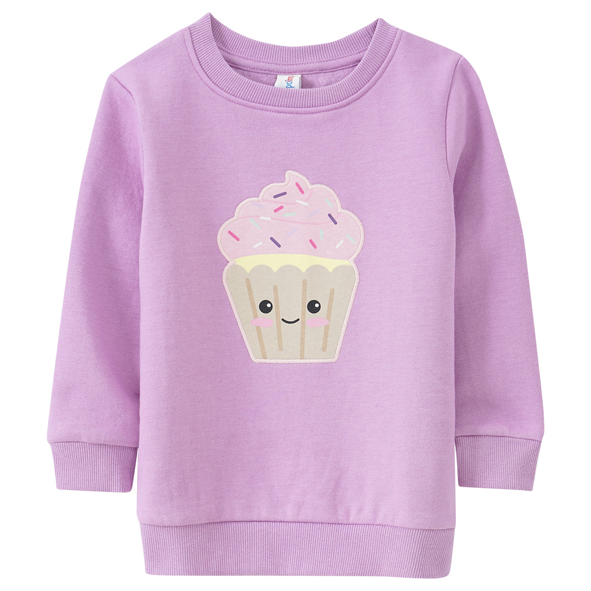 Mädchen Sweatshirt mit Cupcake-Applikation