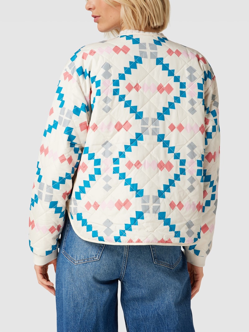 Steppjacke mit Allover-Muster in offwhite