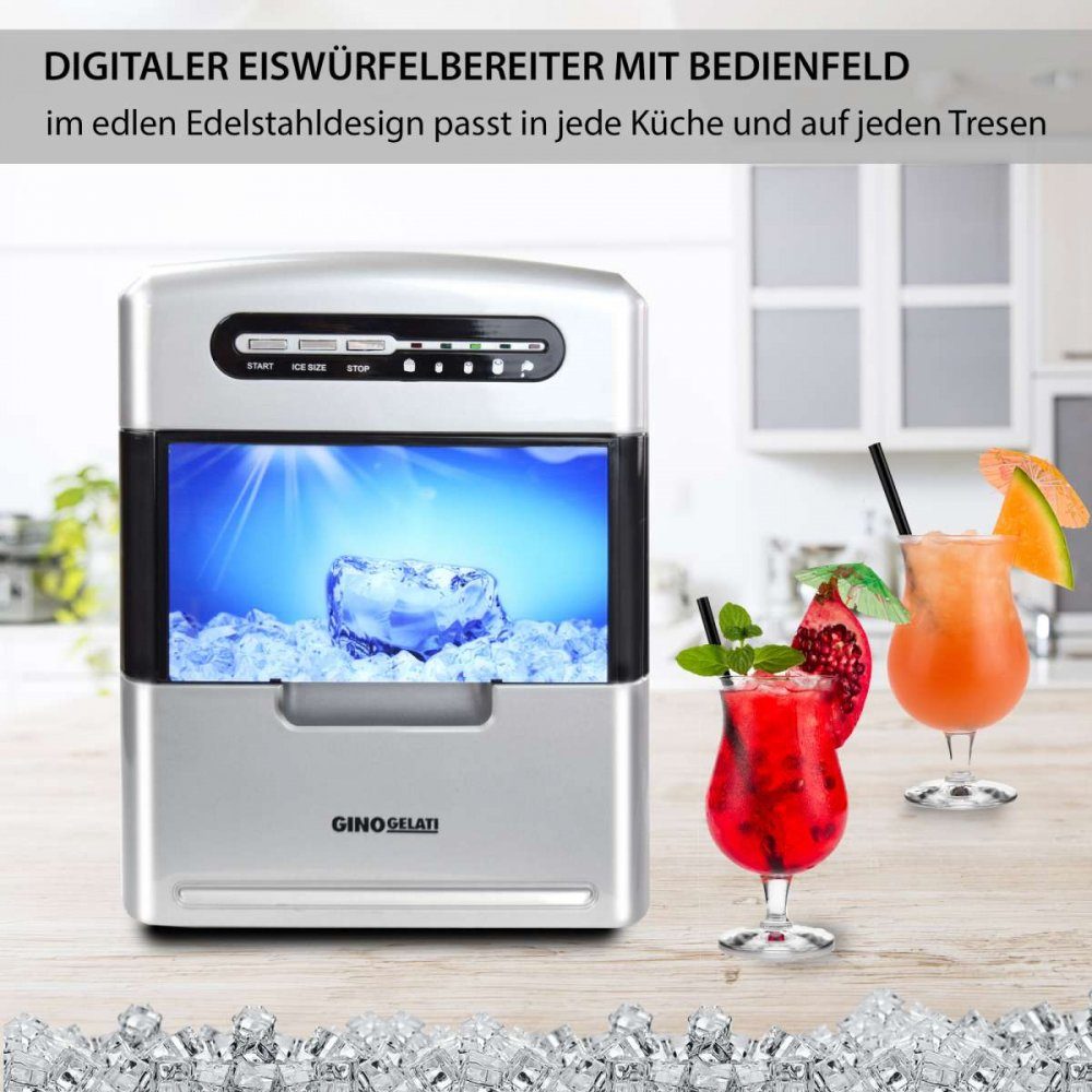 Syntrox Elektrischer Eiswürfelbereiter Syntrox Digitaler Edelstahl Eiswürfelbereiter mit Bedienfeld