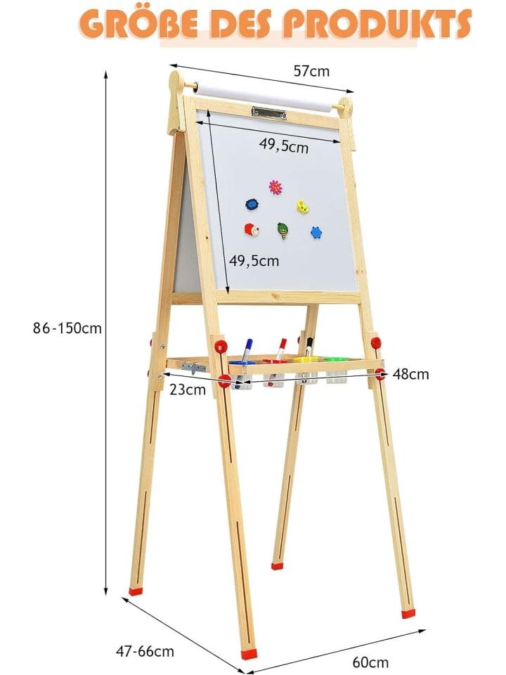 COSTWAY 3 in 1 Staffelei höhenverstellbar in Bunt günstig kaufen onesize