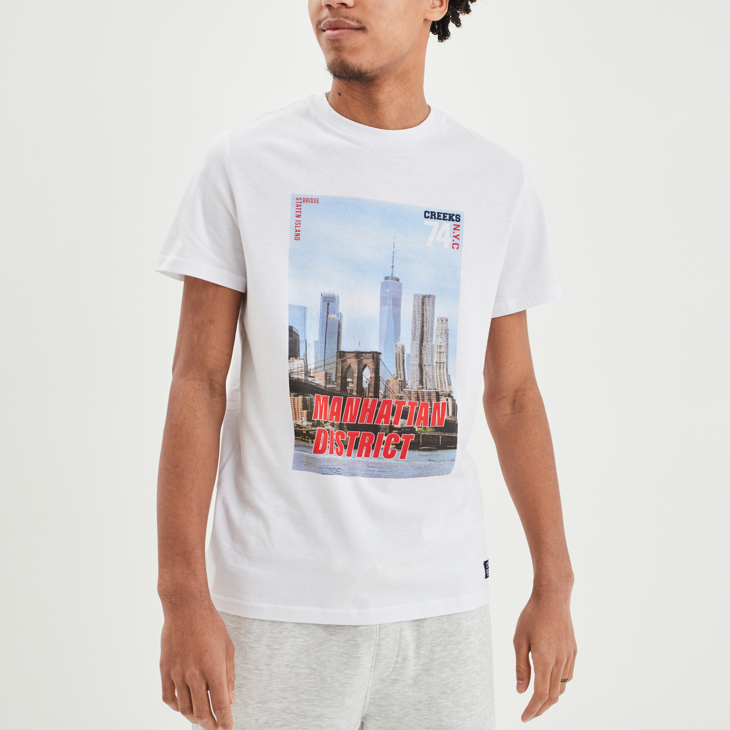 T-shirt manches courtes Creeks blanc homme | La Halle
