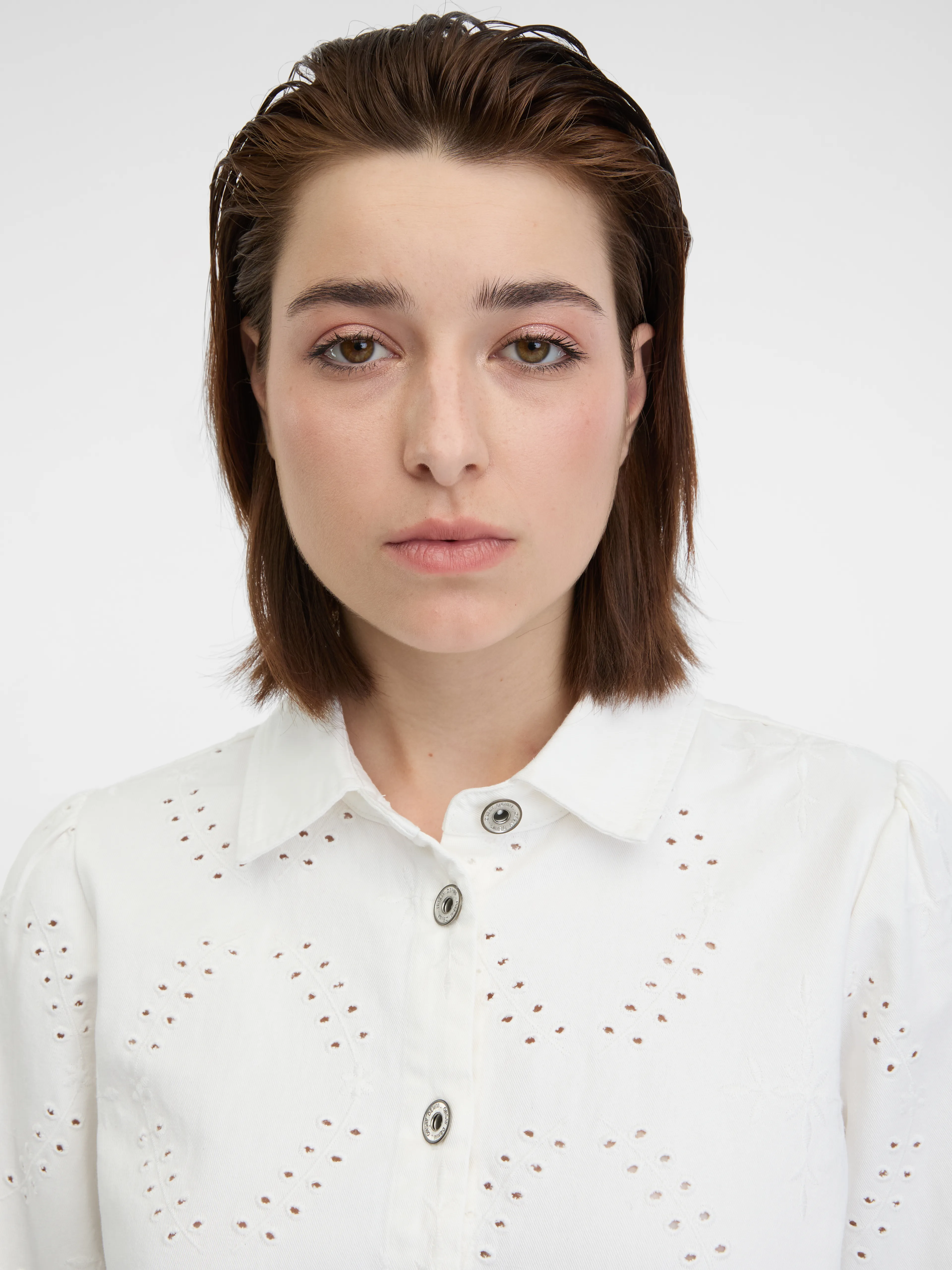 Weißes Damen Hemdblusenkleid aus Denim ORSAY