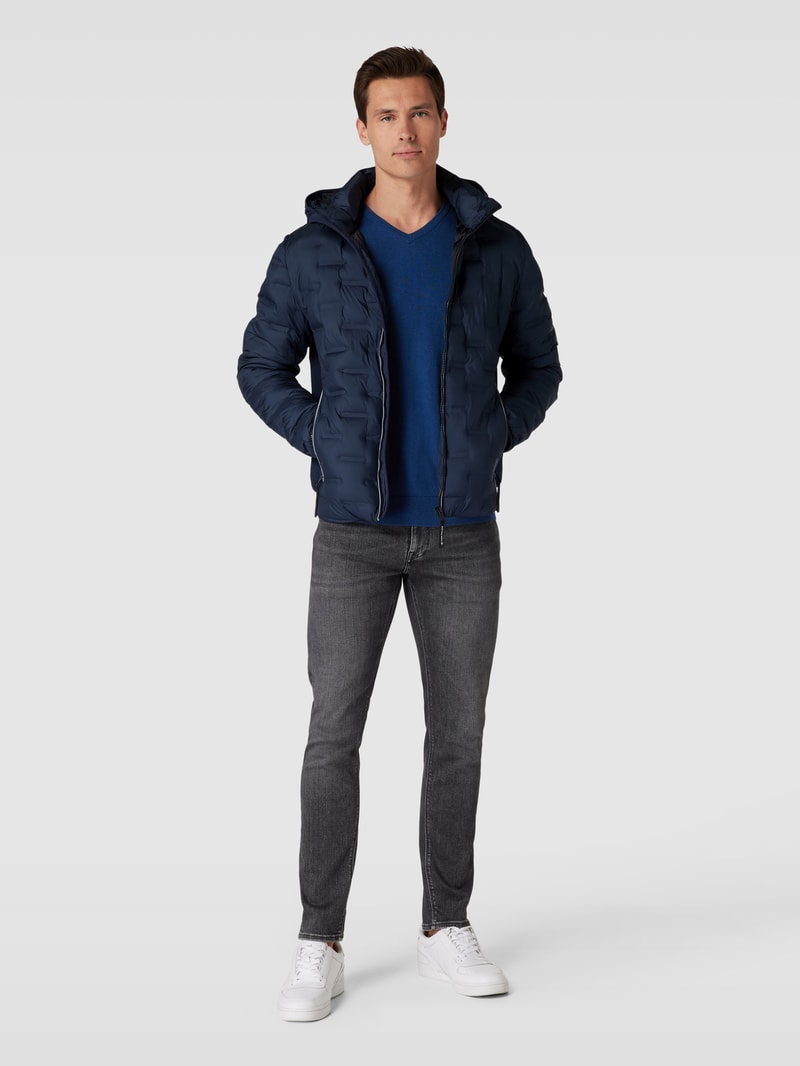 Hybridjacke mit Label-Detail Modell 'REPEAT' in dunkelblau