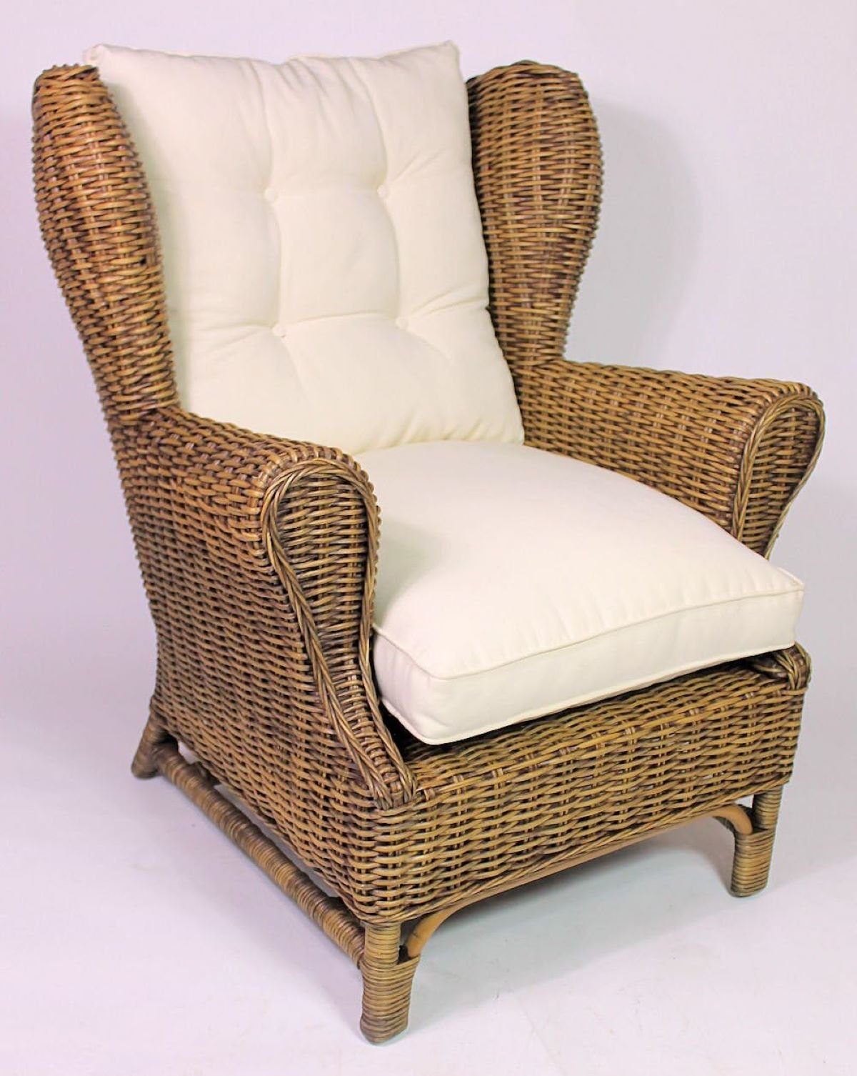 Rattani Rattanstuhl Rattansessel Rattan Ohrensessel King Chair dunkelbraun