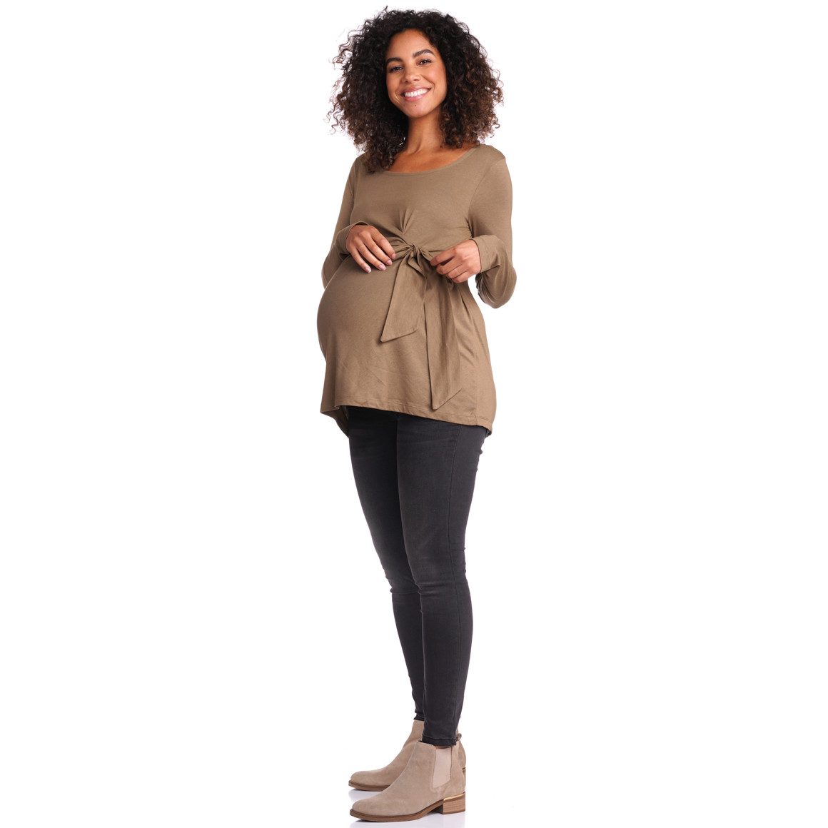 Damen Umstands-Langarmshirt mit Schleife
