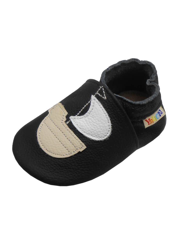 Yalion Leder-Krabbelschuhe Schiff Schwarz günstig kaufen