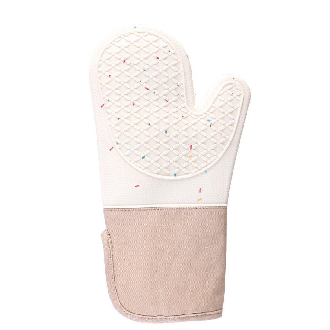 FIDDY Topfhandschuhe Ofenhandschuh- und Topflappenset mit hitzebeständigen, (Silikonofenhandschuhen und einem Hitzeschutz, 1-tlg), geeignet für das Kochen und bestehend aus einem Set mit 3 Teilen.