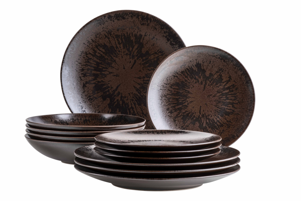 Mäser Serie Metallic Bronze, Tafelservice 12 teilig für 4 Personen