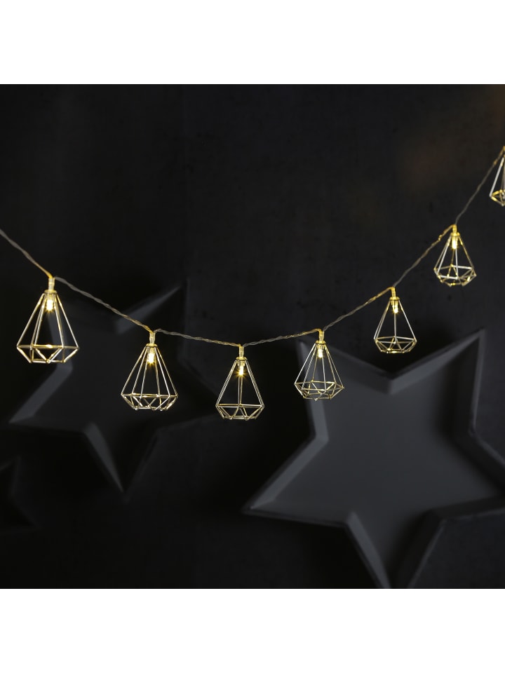 MARELIDA LED Lichterkette DIAMANT 10 kleine beleuchtete Rubine L: 1,6m in silber günstig kaufen onesize
