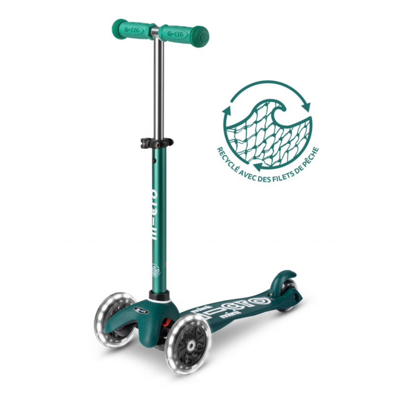 Trottinette 3 Roues LED - Mini Micro Deluxe Vert Eco Led