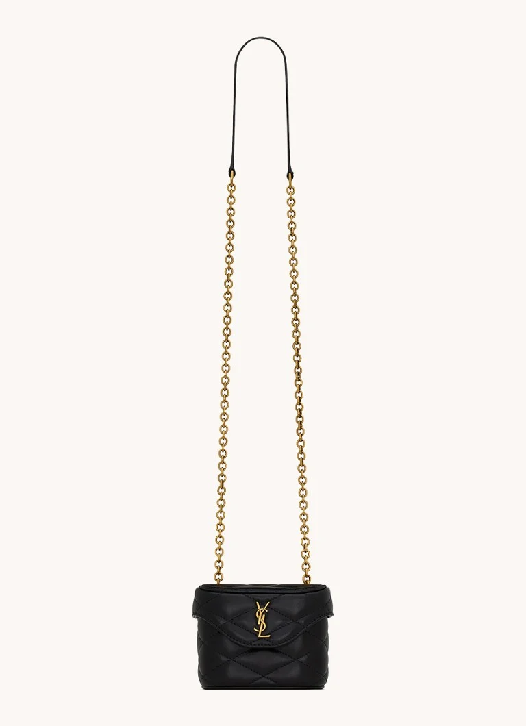Mikroprošívaná kabelka přes rameno z jehněčí kůže Saint Laurent June