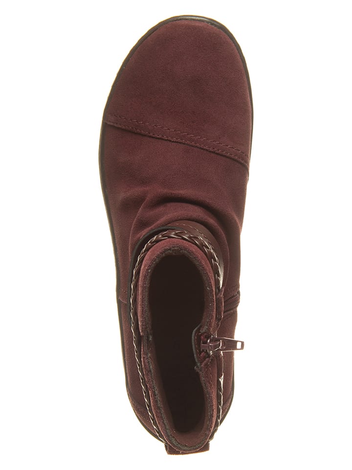 Clarks Leder-Ankle-Boots in Bordeaux günstig kaufen