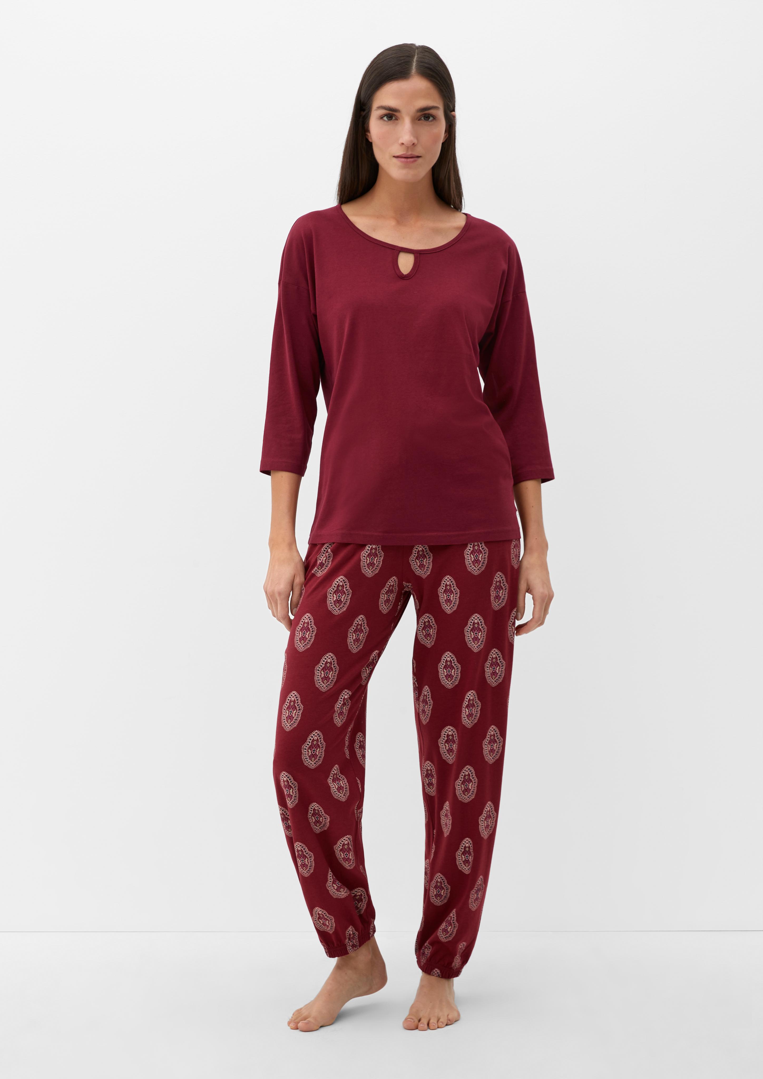 Pyjamashirt im Baumwollmix  6008012-3000