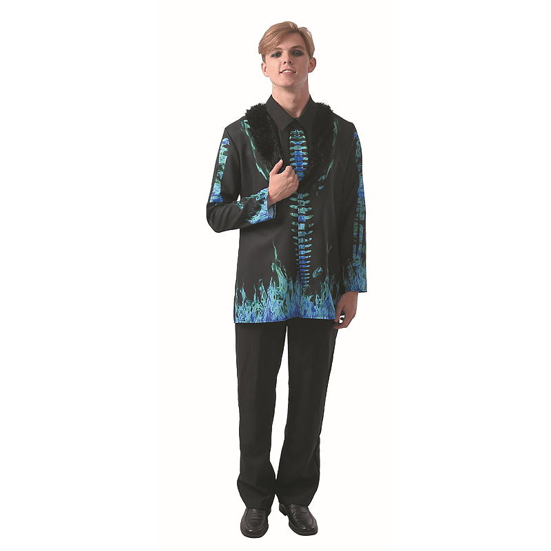 Aå Halloweendrakt str XL/XXL Blue Fire Skeleton