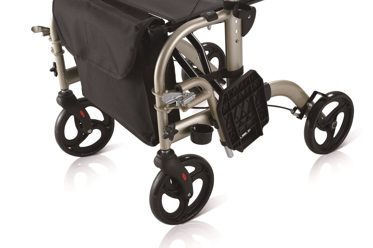 ANTAR Alu Vierrad-Rollator mit einklappbaren Fußstützen AT51005