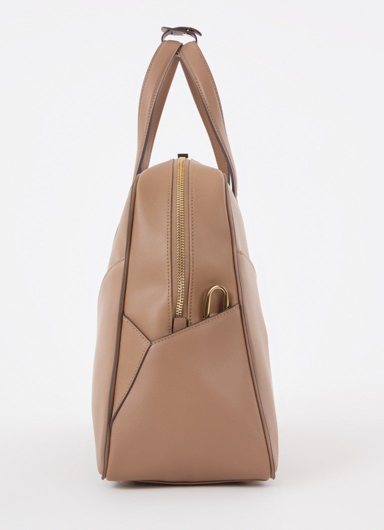 Bolsa KAAI de couro estilo bowler com compartimento para laptop de 17 polegadas