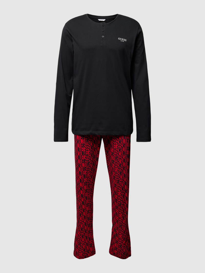 Pyjama mit Allover-Muster in rot