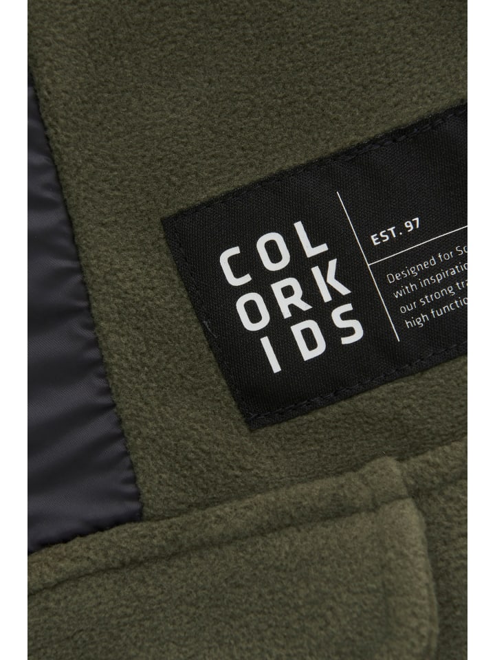 Color Kids Strickjacke COFleece Jacket - Anorak 741811 stylische Fleece Oberteil in Grün günstig kaufen