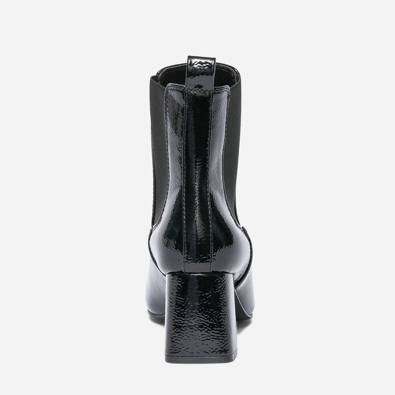 Chelsea boots noir verni à talon