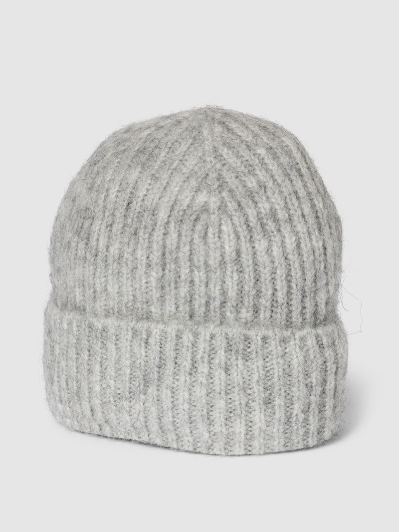 Beanie mit Strukturmuster Modell 'ULLIE' in mittelgrau