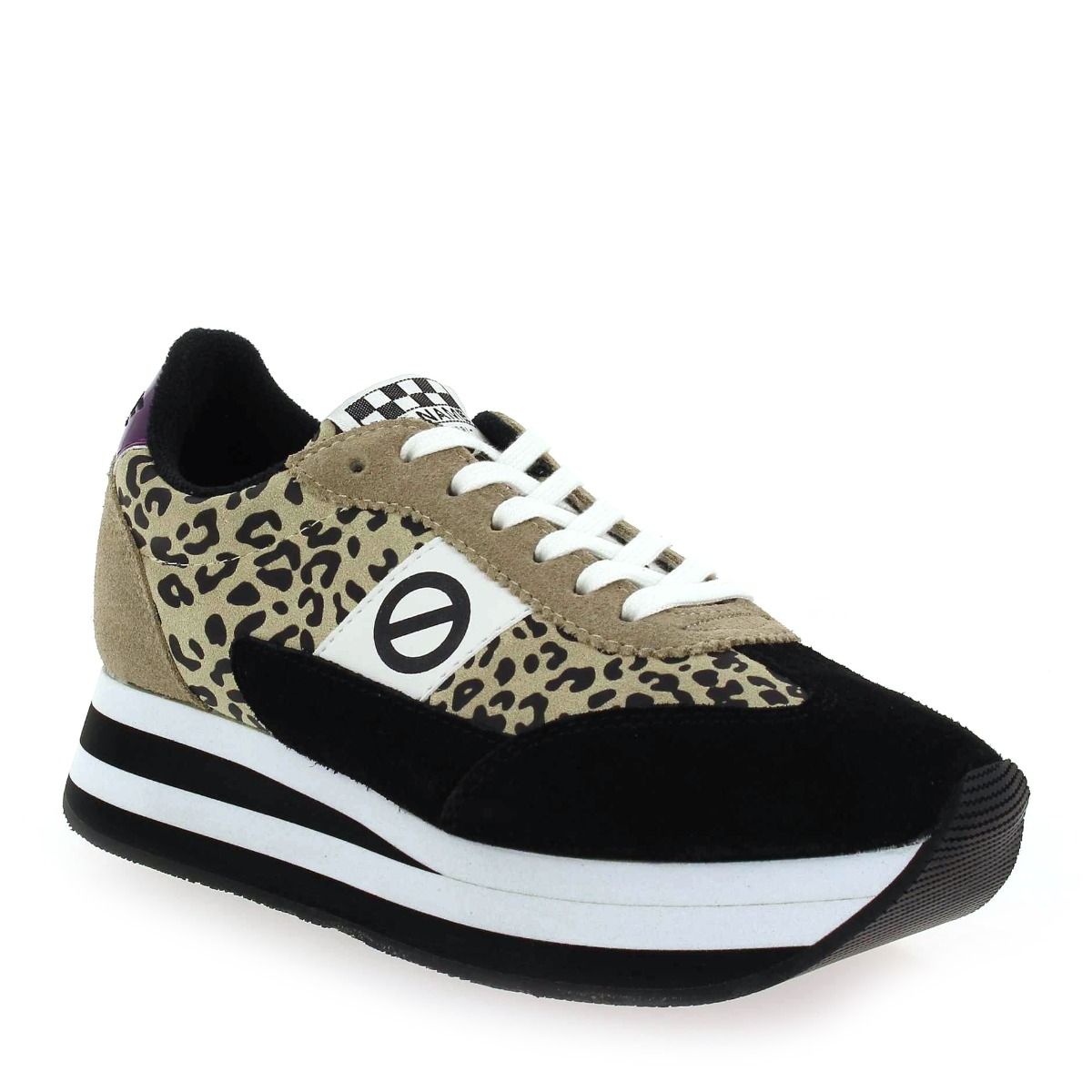 No Name  FLEX M JOGGER SUEDE LEO - Noir Beige
