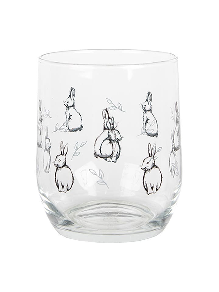 Clayre & Eef 2er-Set: Trinkgläser in Transparent/ Schwarz - 300 ml günstig kaufen onesize