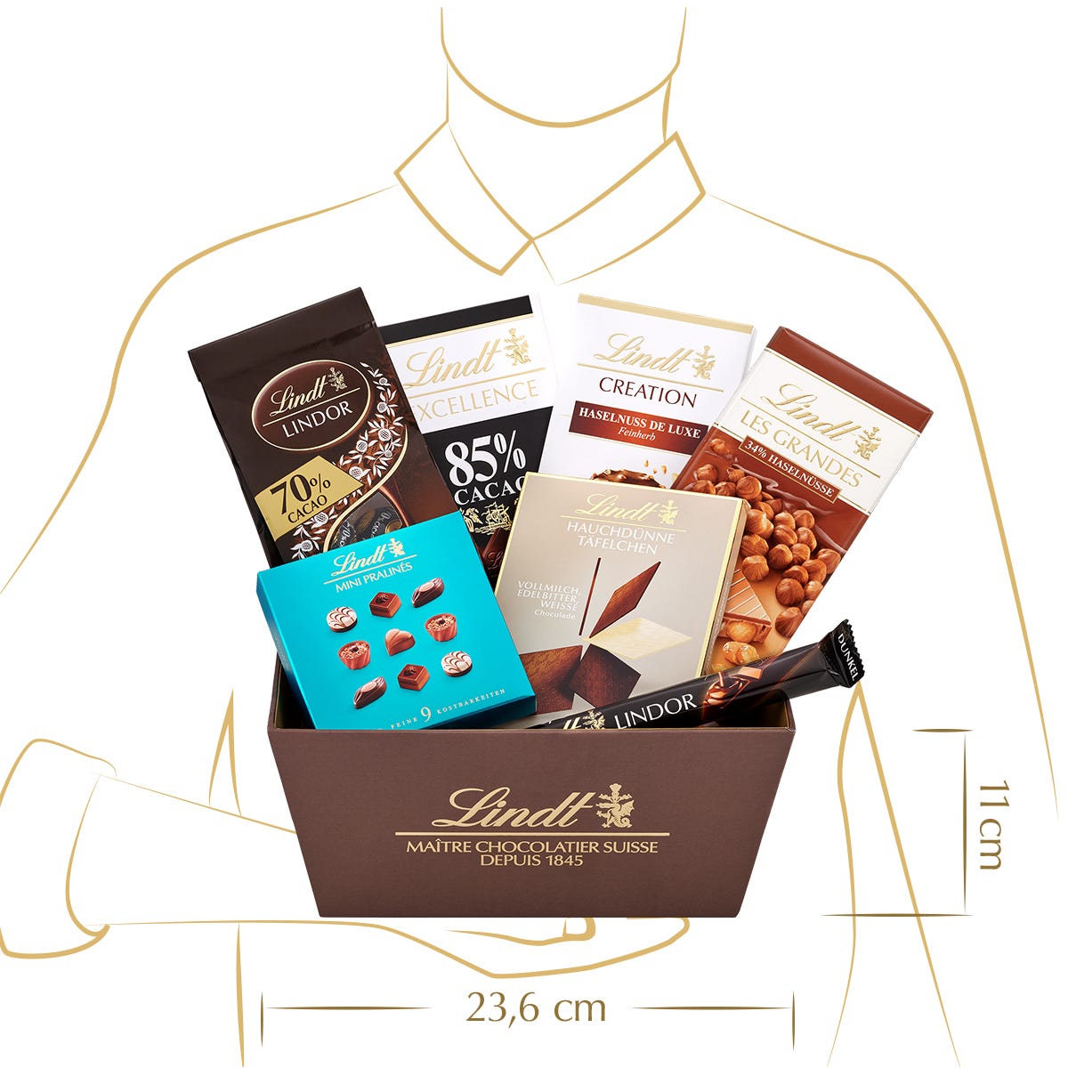 Lindt Favoriten Geschenkkorb, 743g