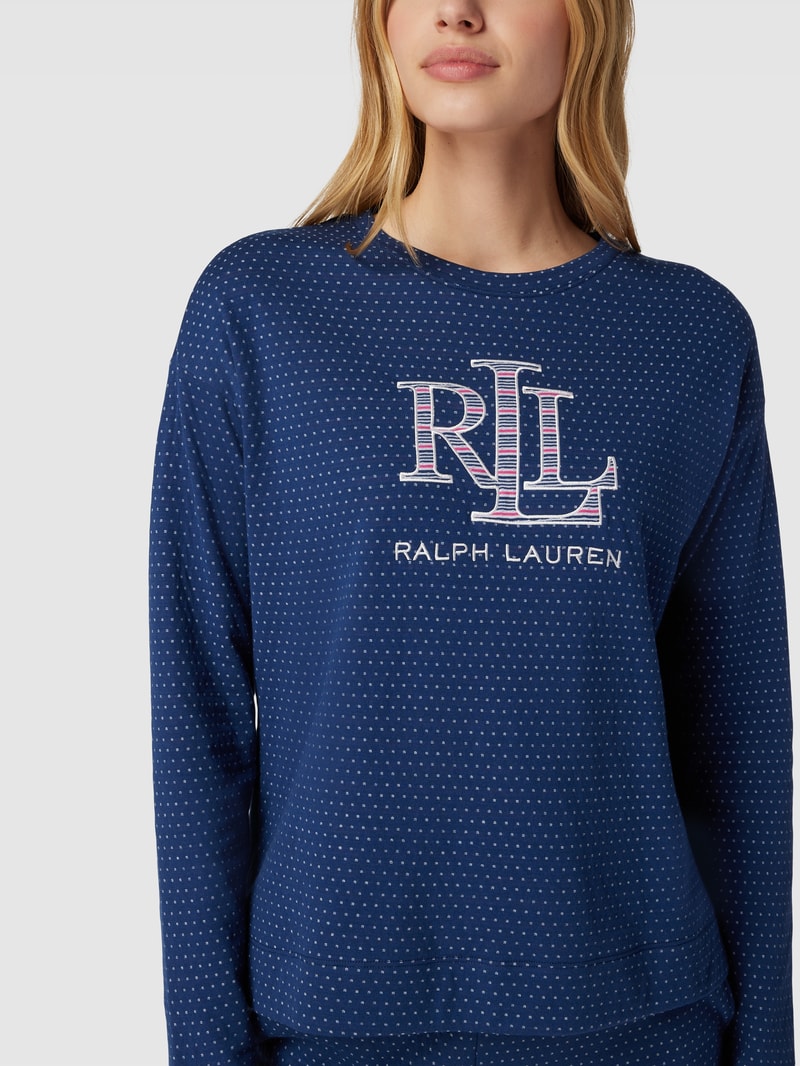 Pyjama mit Allover-Muster in marineblau