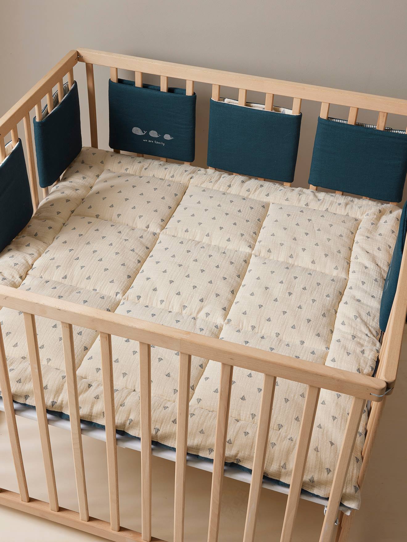 Vertbaudet Baby Bettumrandung/Laufgitter-Polster NAVY SEA Oeko-Tex - set blau