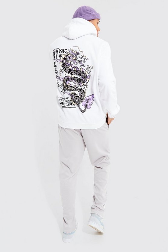 Tall Hoodie mit Drachen-Print