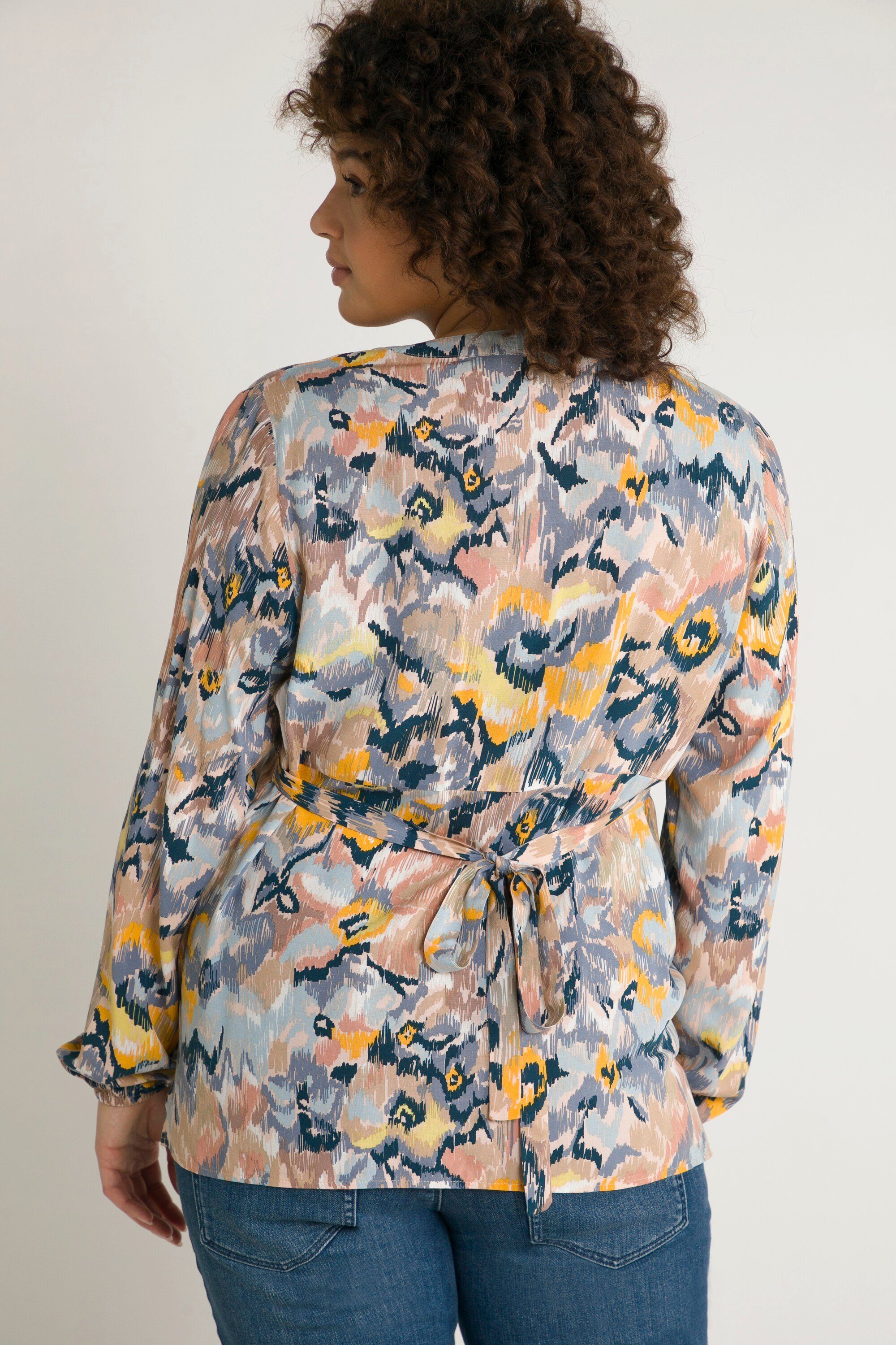 Ulla Popken Umstandsbluse Bellieva-Bluse Stillfunktion Wickeloptik Langarm