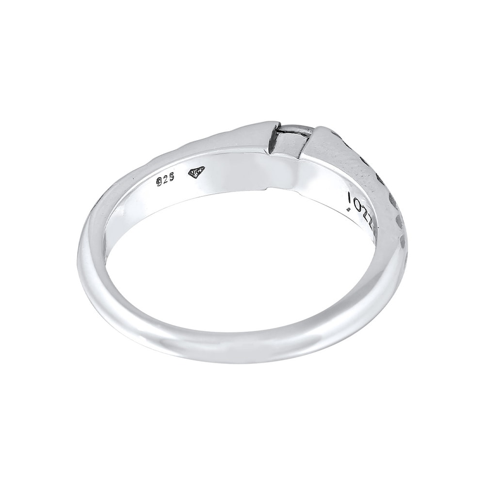 KUZZOI KUZZOI Bague Homme Bande Vintage Usagé avec pierre labradorite en argent sterling Bague