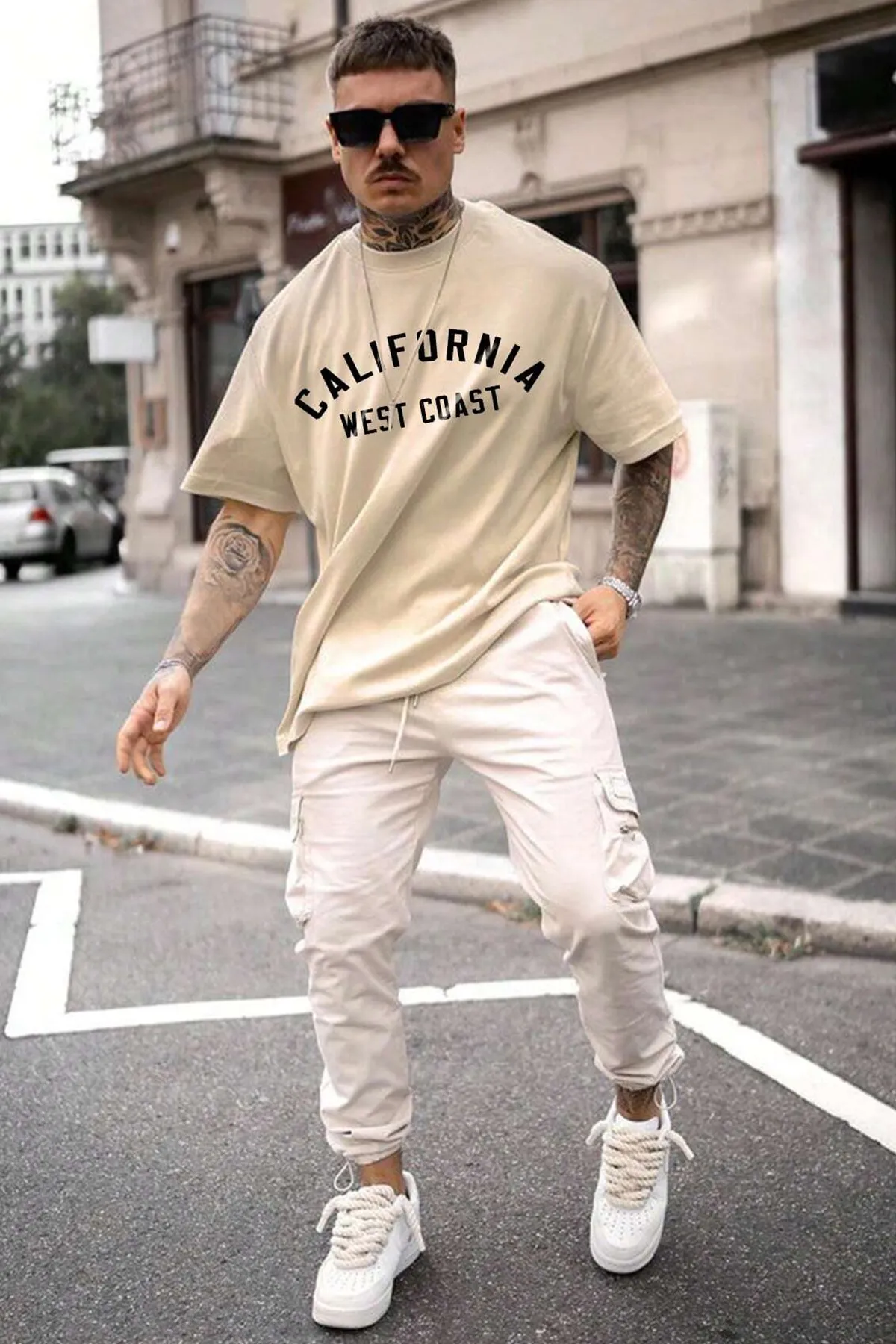 uyguntarz  T-Shirt - Beige - Regular Fit