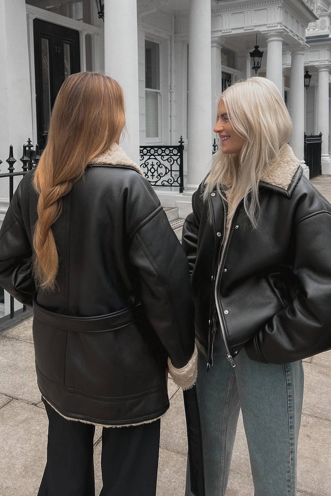 Bonded-PU-Jacke im Vintage-Look