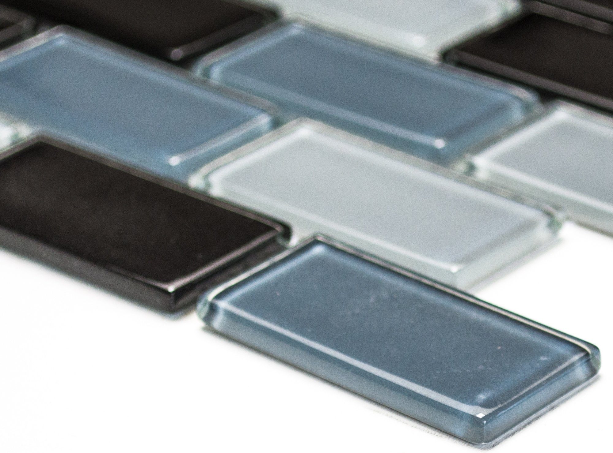Mosani Mosaikfliesen Verbund Mosaikfliesen grau anthrazit schwarz Brick
