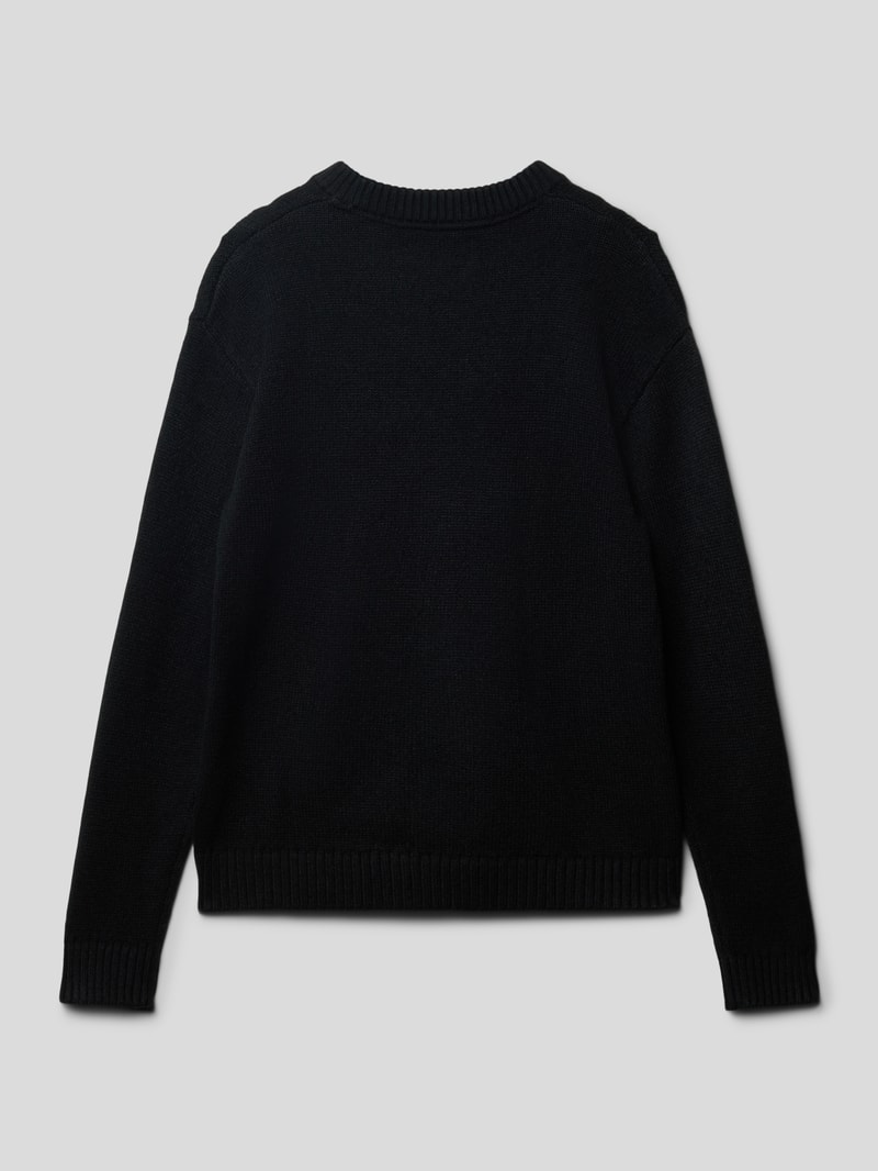 Strickpullover mit Label-Stitching Modell 'ESSENTIAL' in black