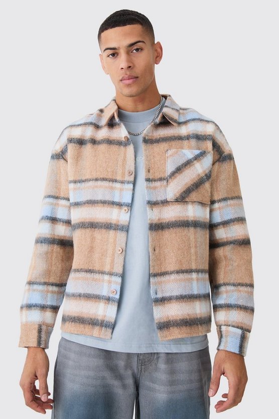 Kastiges kariertes Overshirt