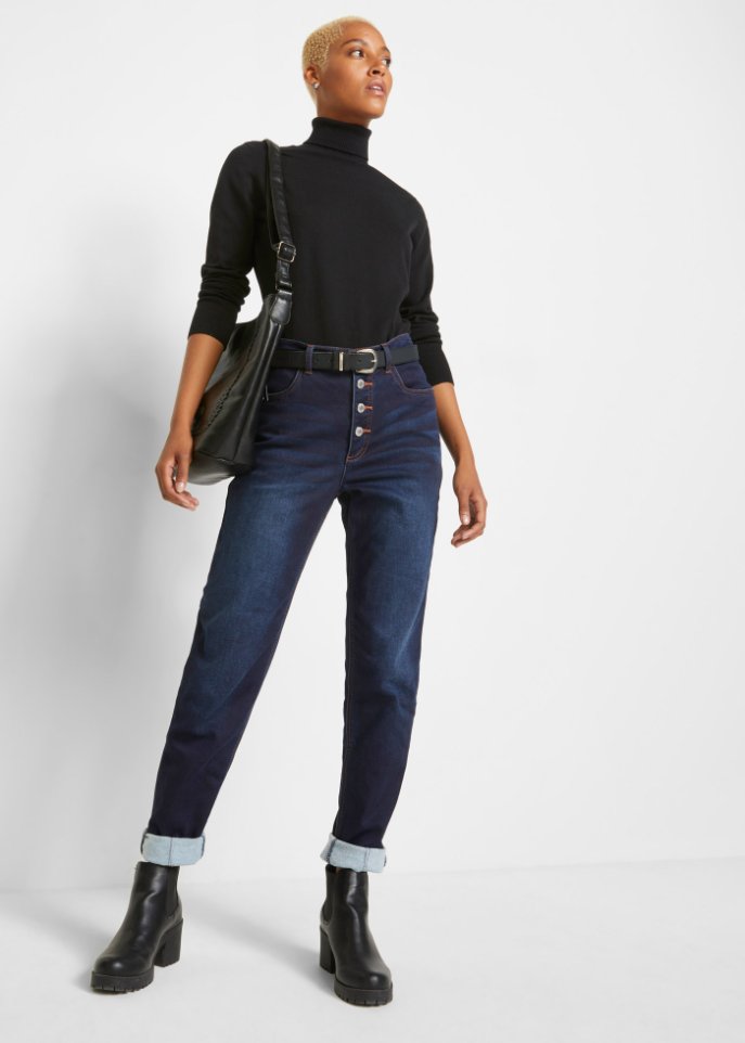 Thermojeans mit kuscheliger Innenseite, Mom Fit
