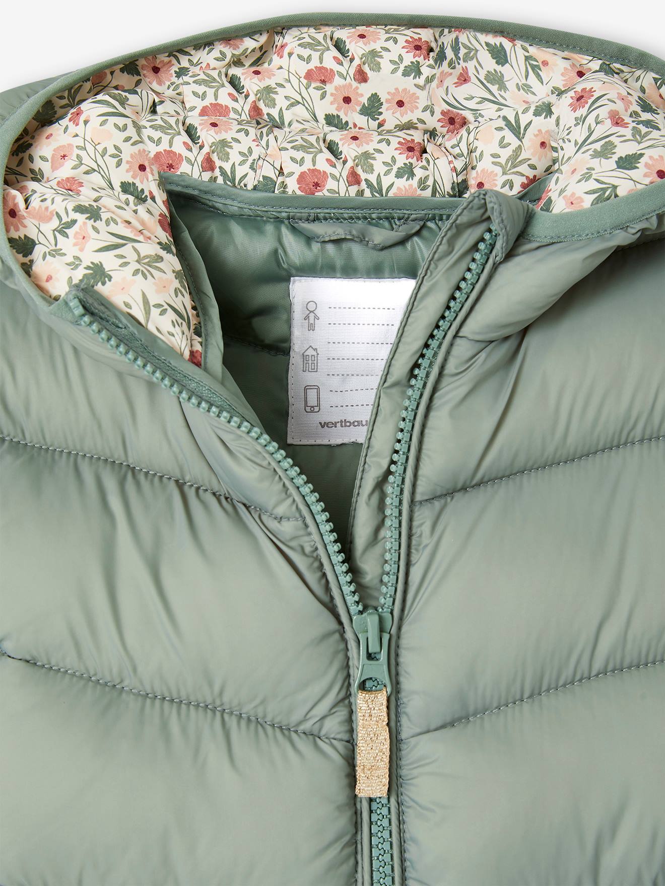 Vertbaudet Mädchen Light-Steppjacke mit Kapuze - blush