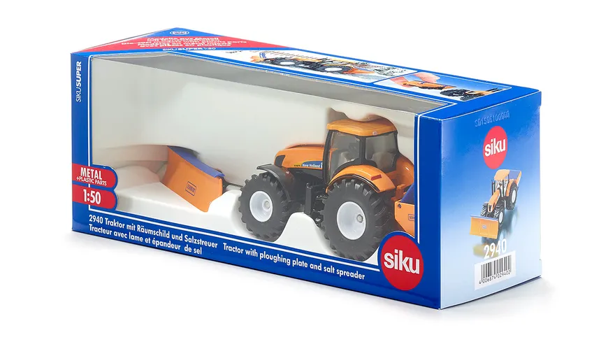 SIKU 2940 Farmer - Traktor mit Räumschild und Salzstreuer